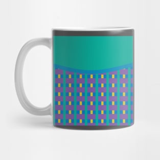 Blue Basket Plaid Pattern Mug